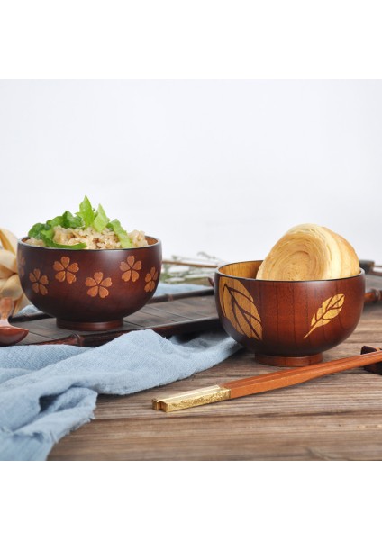 Salata, Erişte, Meyve ve Tahıl Için Ahşap Salata Kasesi Ahşap Kase Sofra Takımı, Yaprak Desenli (Yurt Dışından) fırsatları