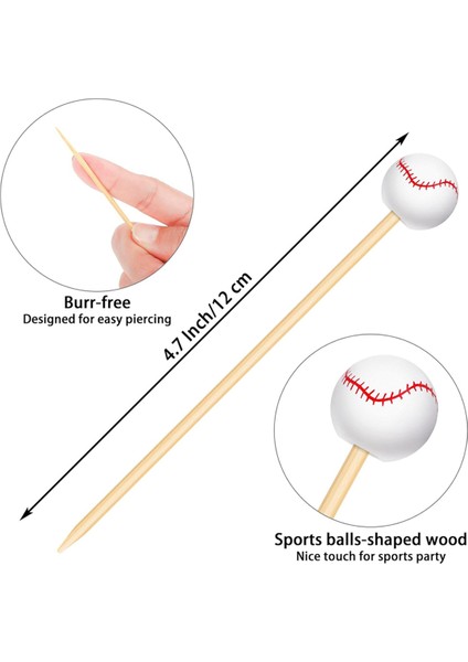 100 Adet Beyzbol Dekoratif Bambu Kokteyl Seçimleri Mezeler Içecekler Meyve Beyzbol Için Dekoratif Meyve Kürdanları (Yurt Dışından) fiyatları