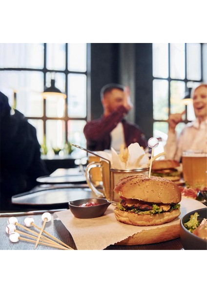 100 Adet Beyzbol Dekoratif Bambu Kokteyl Seçimleri Mezeler Içecekler Meyve Beyzbol Için Dekoratif Meyve Kürdanları (Yurt Dışından) modelleri