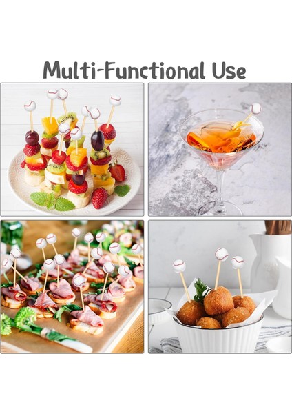 100 Adet Beyzbol Dekoratif Bambu Kokteyl Seçimleri Mezeler Içecekler Meyve Beyzbol Için Dekoratif Meyve Kürdanları (Yurt Dışından) fırsatları