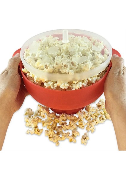Yüksek Kaliteli Mikrodalga Patlamış Mısır Kasesi Kova Silikon Kendin Yap Patlamış Mısır Makinesi Kapaklı Cips Meyve Tabağı Mutfak Kolay Araçlar C (Yurt Dışından)