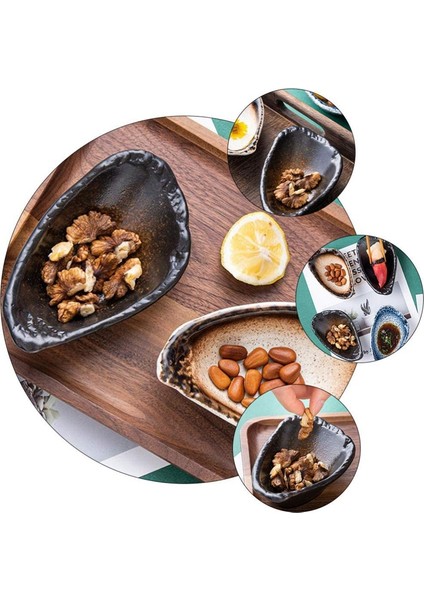 Ev Seramik Baharat Tabağı, Japon Soya Sosu Tabağı Sirke Tabağı Daldırma Tabağı, Yaratıcı Garnitür Seramik Tabak-Kahverengi (Yurt Dışından) fırsatları