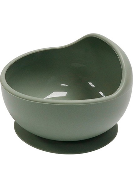 Silikon Bebek Mama Kabı Su Geçirmez Bebek Öğrenme Vakumlu Kabı Ek Gıda Kabı Yeşil (Yurt Dışından)