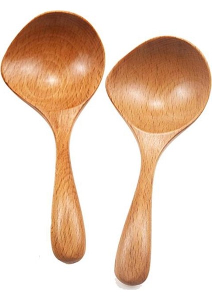 2 Adet Ahşap Çorba Kepçesi Uzun Saplı Büyük Kaşık Tahta Kaşık Mutfak Servis Kaşığı Pirinç Çorbası Aperatifler, Meyve, Karıştırma Kepçe (Yurt Dışından)