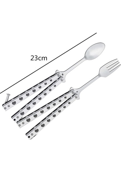 Kaşık ve Çatal Seti, Mutfak Bekü Için Katlanabilir Paslanmaz Çelik Çatal Bıçak Takımı (Yurt Dışından) fiyatları