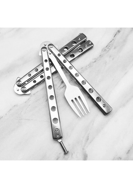 Kaşık ve Çatal Seti, Mutfak Bekü Için Katlanabilir Paslanmaz Çelik Çatal Bıçak Takımı (Yurt Dışından) modelleri