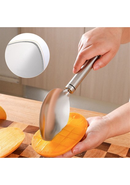 Mango Kesme Aleti Limon Avokado Kaşık Meyve Soyucu Paslanmaz Çelik Alet Çok Fonksiyonlu Meyve Eti Soyucu (Yurt Dışından)