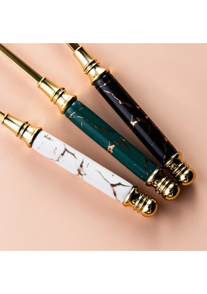 Paslanmaz Çelik Çatal Bıçak Takımı Yaratıcı Mermer Sofra Kahve Kaşığı Yeşim Meyve Çatalı Yeşil + Altın (Yurt Dışından) modelleri