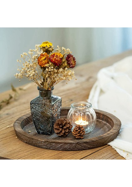 Adet Rustik Ahşap Tepsi Mumluk-Küçük Dekoratif Plaka Ayağı Mum Tepsisi Ahşap Çiftlik Evi Yemek Masası Için (Yurt Dışından) fiyatları