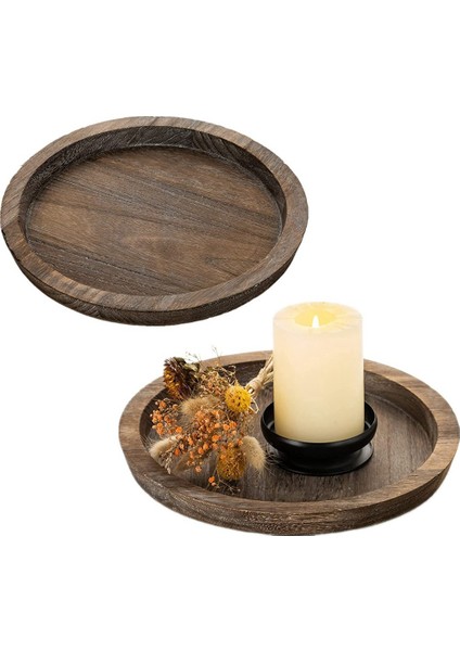 Adet Rustik Ahşap Tepsi Mumluk-Küçük Dekoratif Plaka Ayağı Mum Tepsisi Ahşap Çiftlik Evi Yemek Masası Için (Yurt Dışından) fırsatları