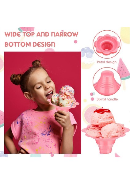200 Adet 4 Oz Renkli Traşlanmış Buz Dakları Çiçek Şekilli Kar Konisi Dakları Sızdırmaz Plastik Atıştırmalık Dondurma Kaseleri (Yurt Dışından) fiyatları