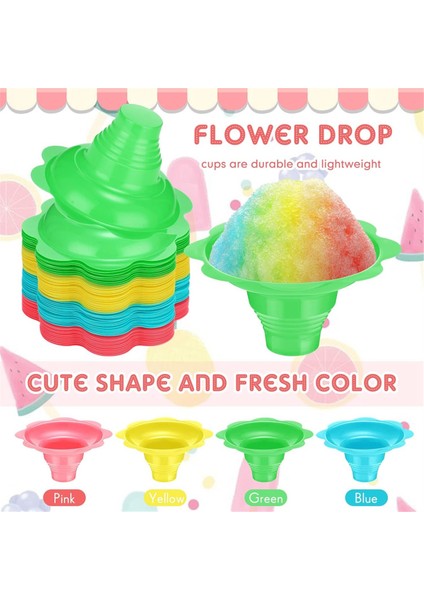 200 Adet 4 Oz Renkli Traşlanmış Buz Dakları Çiçek Şekilli Kar Konisi Dakları Sızdırmaz Plastik Atıştırmalık Dondurma Kaseleri (Yurt Dışından) modelleri
