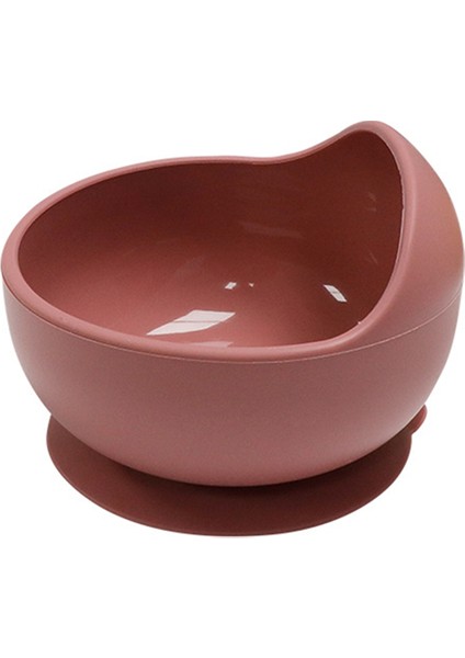 Silikon Bebek Mama Kabı Su Geçirmez Bebek Öğrenme Vakumlu Kabı Ek Gıda Kabı Kırmızı (Yurt Dışından)