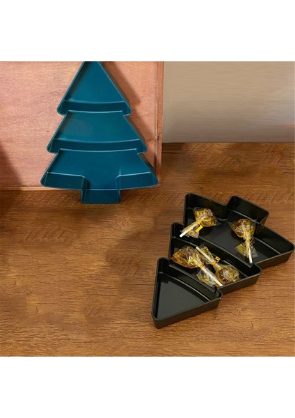 Plastik Noel Ağacı Aperatif Tepsileri, Meze Tatlı Meyve Salatası Tabakları Kase Noel Partisi Malzemeleri Için Dekor Tabağı (Yurt Dışından)