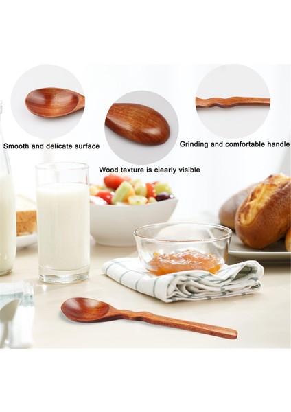 Yemek Için 6 Adet Tahta Kaşık, Bal Için 7.87 Inç Tahta Kaşık, Çorba, Kahve, Salata Tatlıları Için Küçük Tahta Kaşık (Yurt Dışından) fiyatları