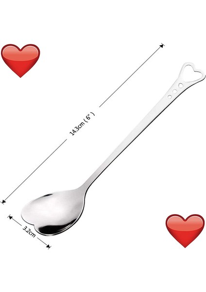 Adet Paslanmaz Çelik Kalp Şeklinde Kahve Kaşığı Mutfak Aksesuarları Tatlı Şeker Karıştırma Kaşığı Çay Kaşığı Yemek Takımı (Yurt Dışından) fiyatları