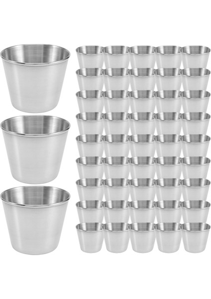 48 Paket 1.5OZ/45ML Baharat Sos Dakları Paslanmaz Çelik Daldırma Sos Dakları Yeniden Kullanılabilir Baharat Yemekleri (Yurt Dışından) fiyatları