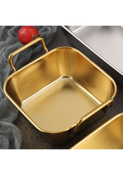 Paslanmaz Çelik Gıda Saklama Tepsisi Çift Kulaklı Kızarmış Tavuk Kare Tabak Atıştırmalık Meyve Tabağı Gıda Sergileme Mutfak Aletleri, A (Yurt Dışından) modelleri