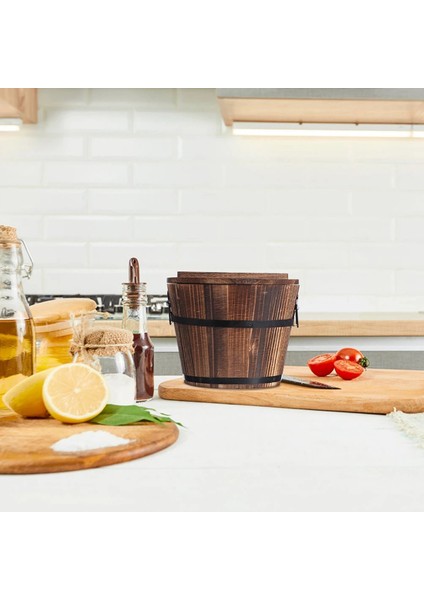 Ahşap Pirinç Kovası Kore Bibimbap Kovası Japon Mutfağı Suşi Kovası Gıda Saklama Kabı Kapaklı Kaşık (Yurt Dışından) fiyatları