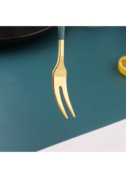 5 Parça 5 Inç Paslanmaz Çelik Lüks Zarif Meyve Çatal Tatlı Çatal Iki Diş Çatal Koyu Yeşil (Yurt Dışından) modelleri