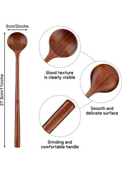 12 Adet Ahşap Uzun Kaşıklar Uzun Saplı Yuvarlak Kaşıklar Kore Tarzı Çorba Kaşıkları Çorba Pişirme Karıştırma Karıştırma Mutfak (Yurt Dışından) fiyatları