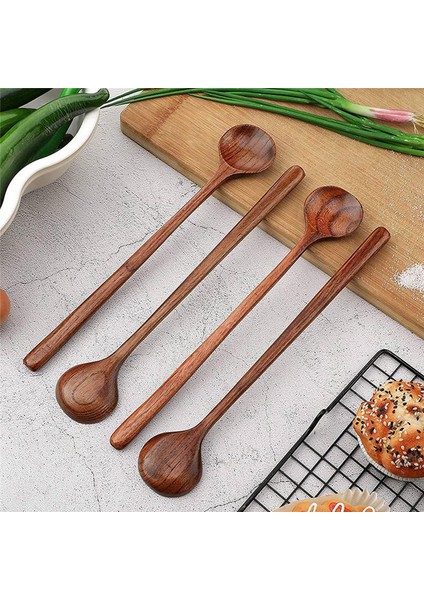 12 Adet Ahşap Uzun Kaşıklar Uzun Saplı Yuvarlak Kaşıklar Kore Tarzı Çorba Kaşıkları Çorba Pişirme Karıştırma Karıştırma Mutfak (Yurt Dışından) modelleri
