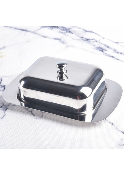 Lüks Paslanmaz Çelik Tereyağı Tabağı Kutu Konteyner Parlak Peynir Sunucusu Depolama Kaleci Tepsisi, Kolay Tutulan Kapaklı (Yurt Dışından) fiyatları