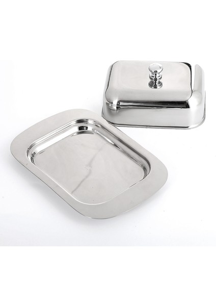 Lüks Paslanmaz Çelik Tereyağı Tabağı Kutu Konteyner Parlak Peynir Sunucusu Depolama Kaleci Tepsisi, Kolay Tutulan Kapaklı (Yurt Dışından) modelleri