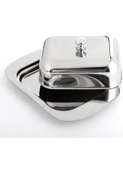 Lüks Paslanmaz Çelik Tereyağı Tabağı Kutu Konteyner Parlak Peynir Sunucusu Depolama Kaleci Tepsisi, Kolay Tutulan Kapaklı (Yurt Dışından) fırsatları