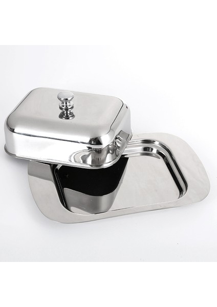 Lüks Paslanmaz Çelik Tereyağı Tabağı Kutu Konteyner Parlak Peynir Sunucusu Depolama Kaleci Tepsisi, Kolay Tutulan Kapaklı (Yurt Dışından) indirimleri