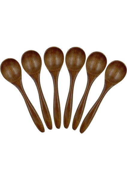 Küçük Tahta Kaşıklar, 6 Adet 5.3 Inç Doğal Çorba Kaşığı Yemek Için Bambu Tahta Kaşık, El Yapımı Çeşniler Karıştırma Servis (Yurt Dışından)