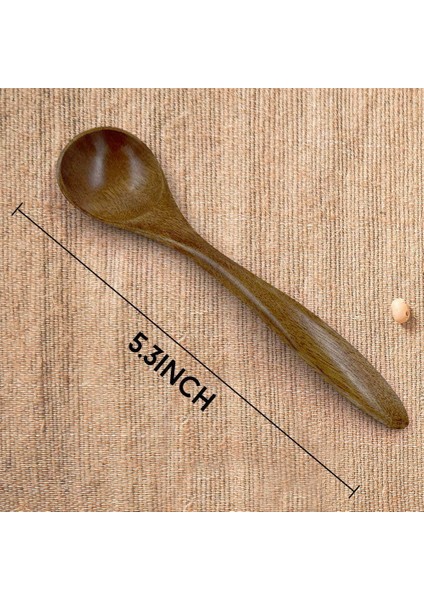 Küçük Tahta Kaşıklar, 6 Adet 5.3 Inç Doğal Çorba Kaşığı Yemek Için Bambu Tahta Kaşık, El Yapımı Çeşniler Karıştırma Servis (Yurt Dışından) indirimleri