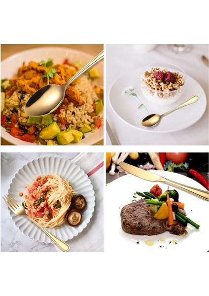 Iskandinav Çatal Bıçak Takımı 24 Adet Raf Seti Paslanmaz Çelik Çatal Bıçak Kaşık Seti Raf ile Bıçak Çatal Kaşık Çay Kaşığı Cutleries Renkli (Yurt Dışından) modelleri