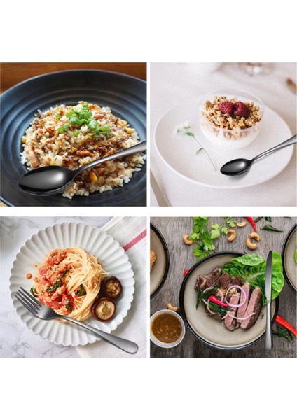 Iskandinav Çatal Bıçak Takımı 24 Adet Raf Seti Paslanmaz Çelik Çatal Bıçak Kaşık Seti Raf ile Bıçak Çatal Kaşık Çay Kaşığı Cutleries Renkli (Yurt Dışından) indirimleri