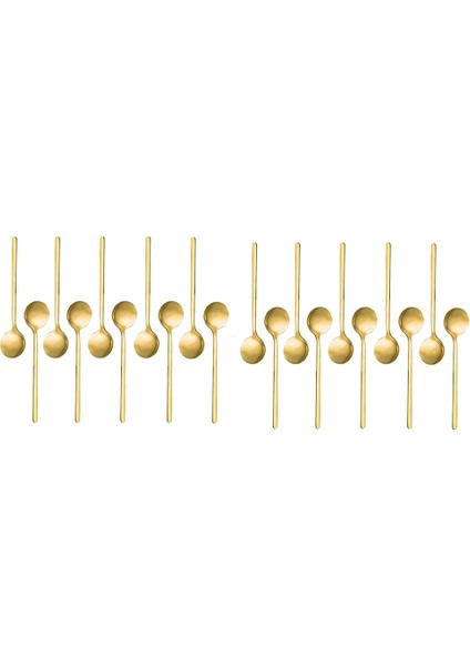 Paslanmaz Çelik 20 Adet Espresso Kaşığı Çay Kaşığı Kahve Şeker Tatlı Kek Dondurma Çorbası Meze (Altın) (Yurt Dışından)