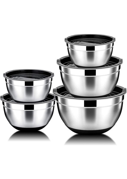 Adet Karıştırma Kasesi, Hava Geçirmez Kapaklı ve Kaymaz Tabanlı Paslanmaz Çelik Salata Kasesi, Mutfak Pişirme Pişirme Için Servis Kasesi, Vb. (Yurt Dışından)