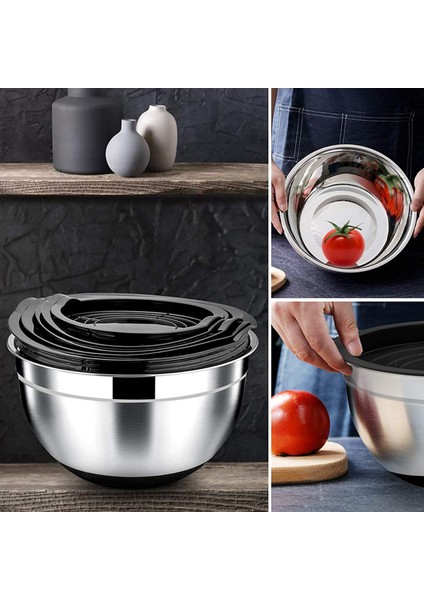 Adet Karıştırma Kasesi, Hava Geçirmez Kapaklı ve Kaymaz Tabanlı Paslanmaz Çelik Salata Kasesi, Mutfak Pişirme Pişirme Için Servis Kasesi, Vb. (Yurt Dışından) indirimleri