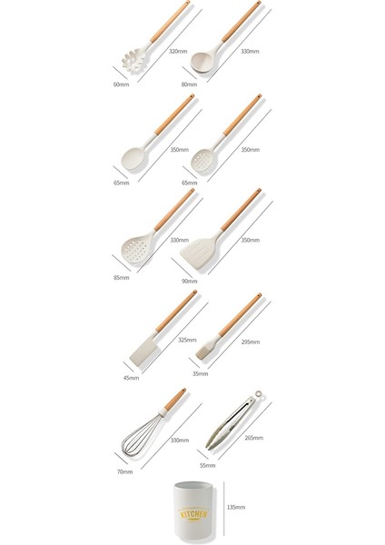 Silikon Pişirme Gereçleri Seti 10 Parça Yapışmaz Silikon Mutfak Gereçleri Depolama Kovası ile Pişirme Spatula (Yurt Dışından) fiyatları