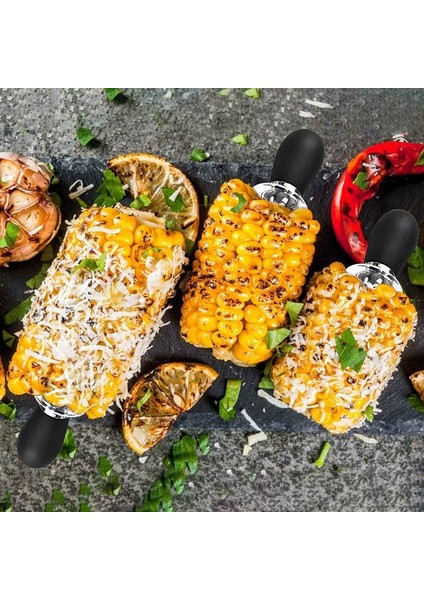 8 Adet Paslanmaz Çelik Mısır Çatal Mısır Rafı Mısır Koçanı Mutfak Eşyaları Yaratıcı Küçük Yuvarlak Kafa Bekü Mısır Çatal Siyah (Yurt Dışından) fırsatları