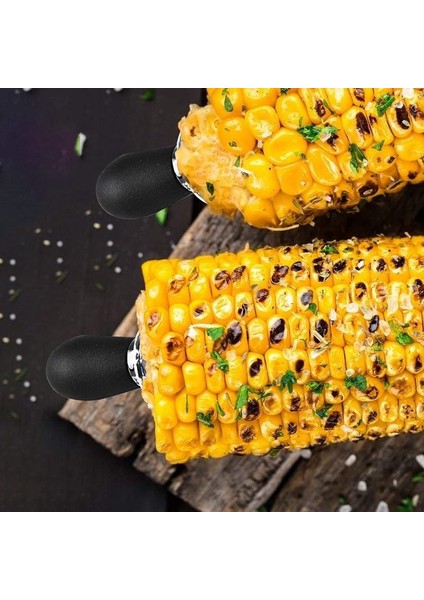 8 Adet Paslanmaz Çelik Mısır Çatal Mısır Rafı Mısır Koçanı Mutfak Eşyaları Yaratıcı Küçük Yuvarlak Kafa Bekü Mısır Çatal Siyah (Yurt Dışından) indirimleri