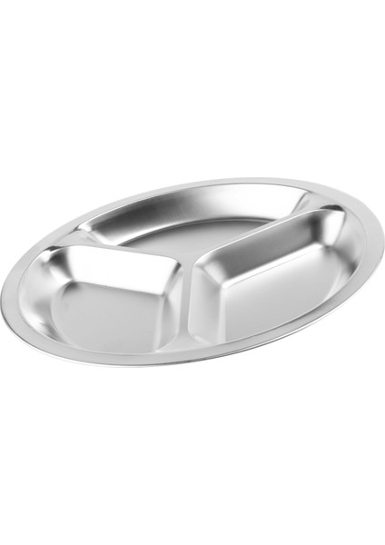 Paslanmaz Çelik 3 Bölüm Yuvarlak Bölünmüş Tabak Snack Yemek Tabağı Çapı 24CM (Yurt Dışından) modelleri