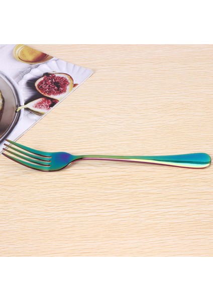 Paslanmaz Çelik Masa Çatal Seti, 6 Adet Gökkuşağı Rengi Paslanmaz Çelik Sofra Çatal Bıçak Takımı Yemek Takımı Seti Bulaşık Makinesinde Yıkanabilir, Çatal (20CM/7.87 Inç) (Yurt Dışından) fiyatları