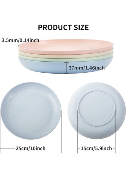 Plastik Tabaklar Yeniden Kullanılabilir Çevre Dostu Hafif Buğday Samanı Tabakları, Salata Tabakları, Kamp Tabakları, Yemek Tabakları 8'li Paket (Yurt Dışından) fiyatları