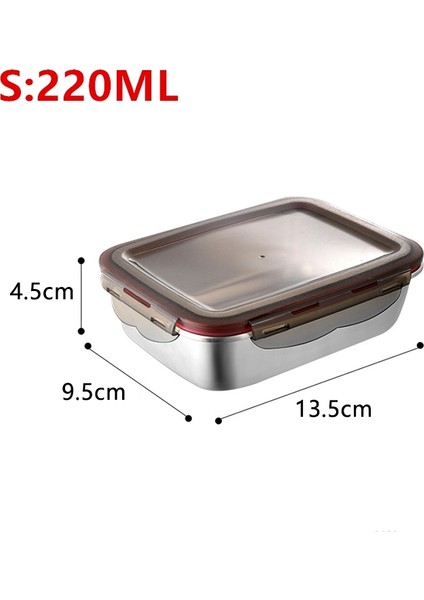 220ML Paslanmaz Çelik Öğle Yemeği Kutusu Mühürlü Gıda Taze Tutma Kutuları Ofis Bento Konteyner Öğle Yemeği Konteyneri (Yurt Dışından) fiyatları