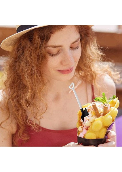 200 Adet Mini Kürek Kaşık Tatlı Tek Kullanımlık Plastik Kürek Şekilli Kaşık Mini Tatlı Kaşık (Yurt Dışından) fiyatları