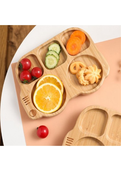 Araba Şekli Bebek Beslenme Seti Yemek Takımı Tabak Yenidoğan Bambu Yemek Takımları Eşyalar Sofra Takımı Eşyalar Aksesuar Çocuklar Için Yiyecek Saklama (Yurt Dışından) fırsatları