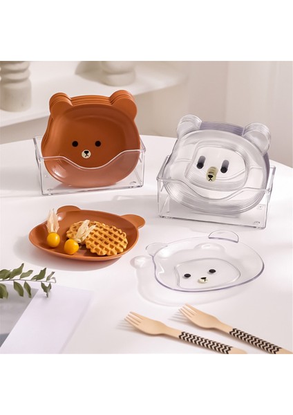 Kahverengi Sevimli Karikatür Şekil Ayı Tükürük Kemik Kabı Masaüstü Çöp Kutusu Atıştırmalık Yiyecek Artıkları Meyve Tabağı Mutfak Sofra Takımı (Yurt Dışından)