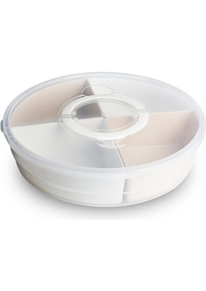 4 Bölmeli Sebze Tepsisi Kapaklı Snack Saklama Kabı Kapaklı Meyve Kasesi (Yurt Dışından)