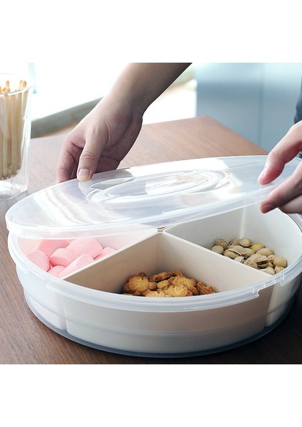 4 Bölmeli Sebze Tepsisi Kapaklı Snack Saklama Kabı Kapaklı Meyve Kasesi (Yurt Dışından) indirimleri