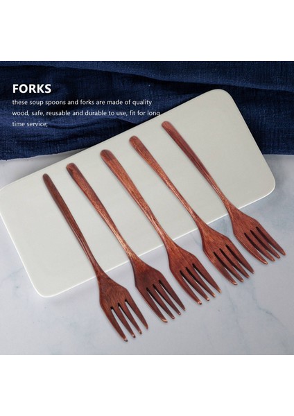 10 Adet Tahta Kaşık Çatal Seti Ahşap Gereçler Seti Yeniden Kullanılabilir Doğal Ahşap Sofra Takımı Pişirme Karıştırma Yeme Için Set (Yurt Dışından) indirimleri